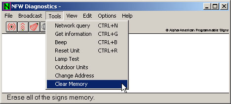 Software-AlphaNet-Diagnostics-Clear-Memory