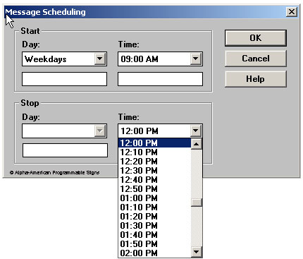Software-AlphaNet-Schedule Messages