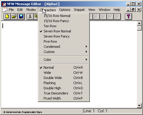 Software-AlphaNet-Characters-Menu