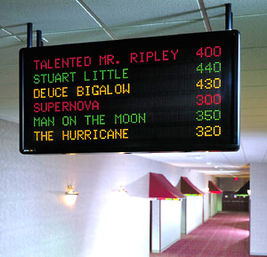 Hallway display featuring AlphaVision technology at Desert Star Cinema