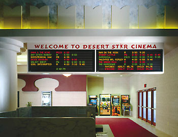 Lobby display at Desert Star Cinema featuring AlphaVision technology